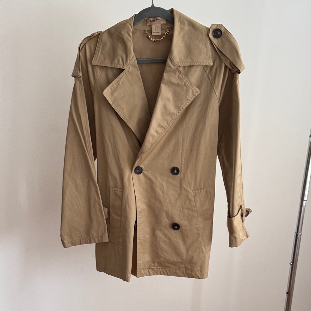 JRs Khaki Double-Breasted Trench Coat